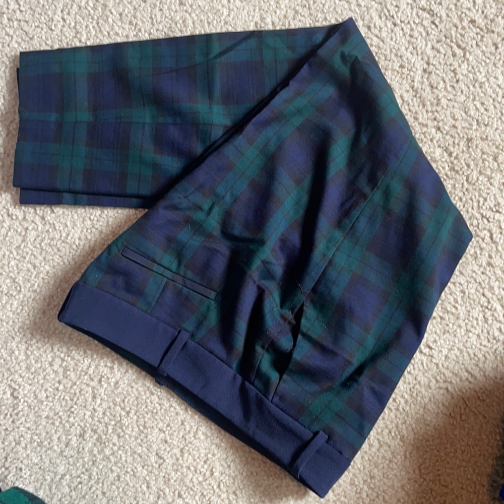 Plaid ankle length pants